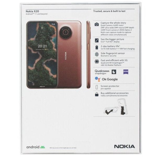 Смартфон Nokia X20 8/128Gb [6,67"/5G/NFC/Cam64Mpx/4470mAh/Sand]