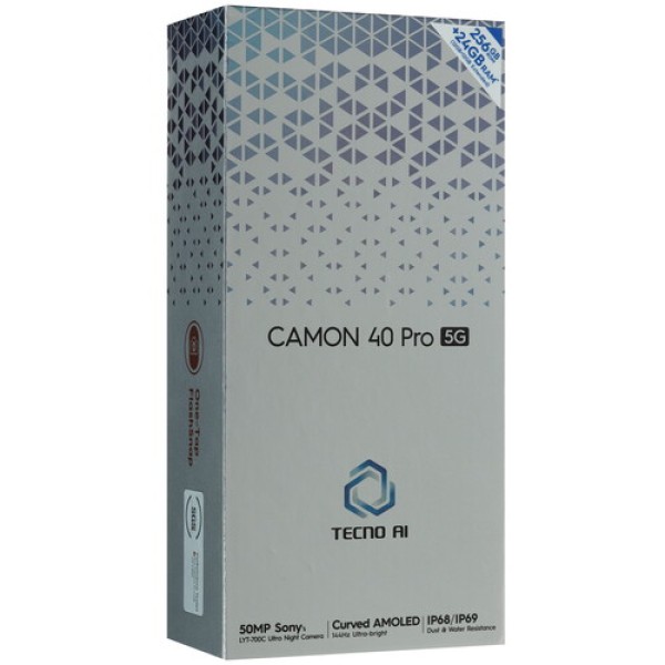 6.78" Смартфон Tecno CAMON 40 Pro 5G 256 ГБ черный