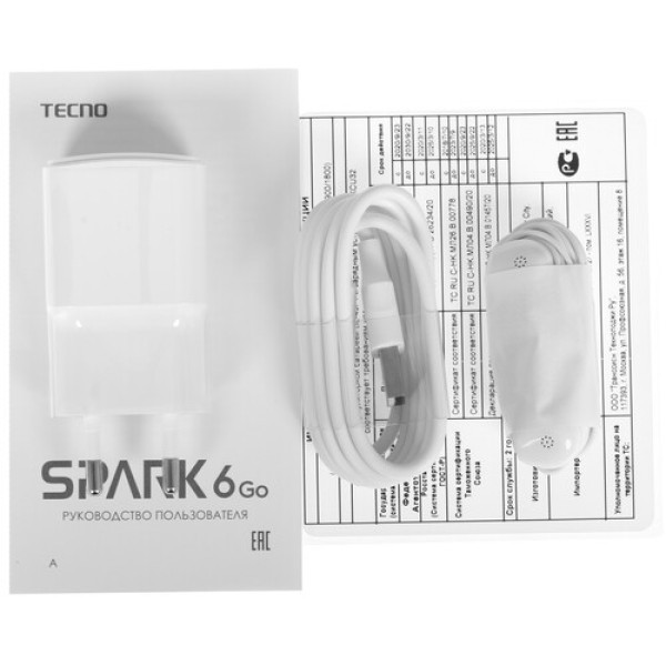 6.52" Смартфон Tecno SPARK 6 Go 32 ГБ зеленый