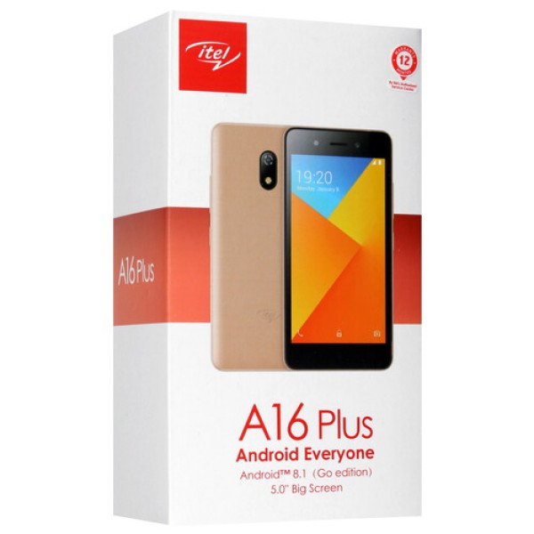 5" Смартфон Itel A16 Plus 8 ГБ золотистый