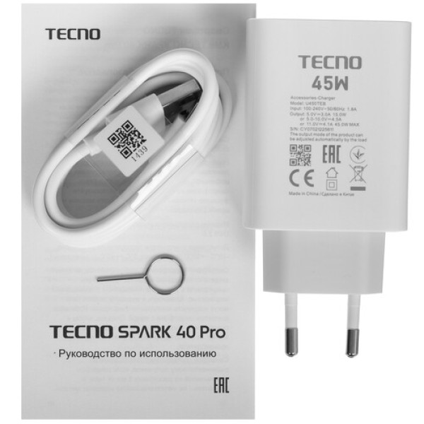 6.78" Смартфон Tecno SPARK 40 Pro 128 ГБ голубой