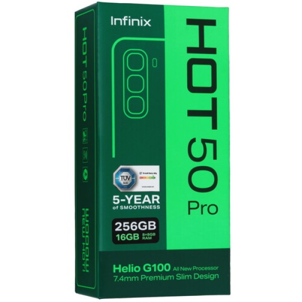 6.78" Смартфон Infinix HOT 50 Pro 256 ГБ серый