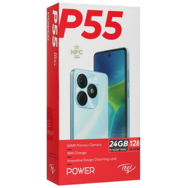 6.6" Смартфон Itel P55 128 ГБ голубой