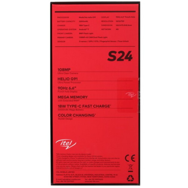 6.6" Смартфон Itel S24 256 ГБ черный