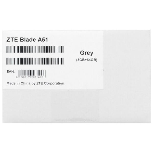 6.52" Смартфон ZTE Blade A51 64 ГБ серый