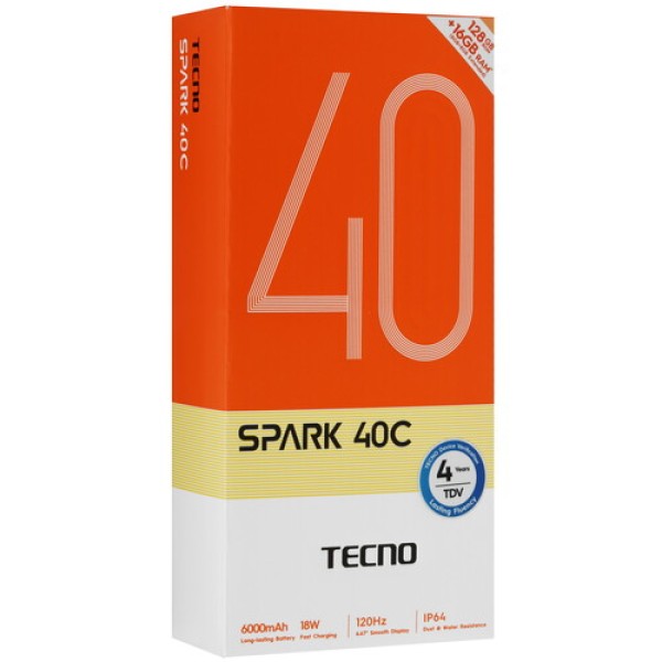 6.67" Смартфон Tecno SPARK 40C 128 ГБ голубой