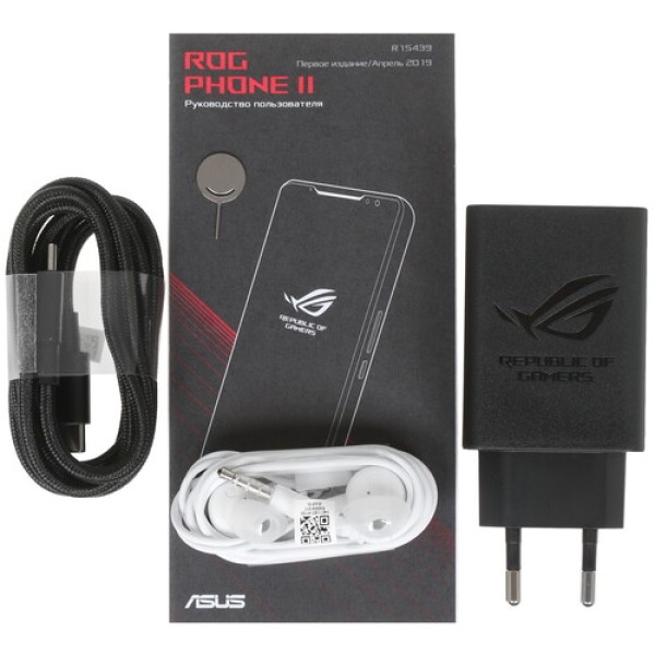 Смартфон Asus ROG Phone II 6,59" 512Gb Black Snapdragon855/12Gb/2340х1080/AMOLED/LTE/NFC/Cam48+13/24/6000mAh/Android Pie
