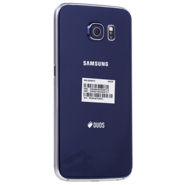 Смартфон Samsung SM-G920 Galaxy S6 5.1" 64Gb Black 8x1.5Ghz/3072Mb/2560x1440/2SIM/3G/LTE6/GPS/Cam16/2550mAh/Android 5.0
