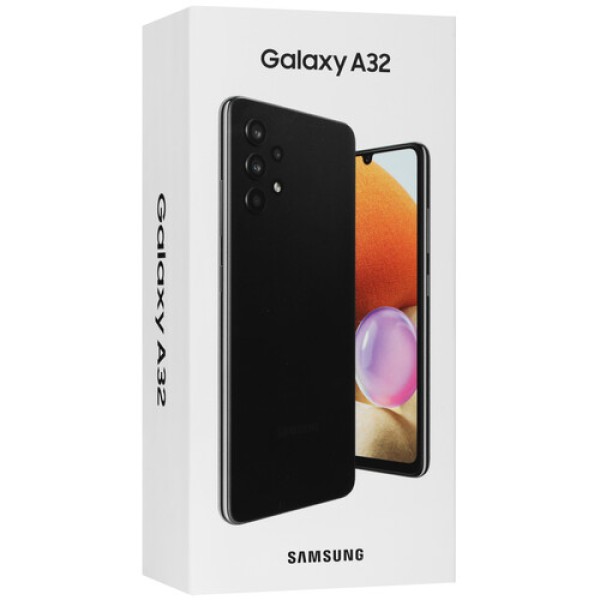 6.4" Смартфон Samsung Galaxy A32 64 ГБ черный [8x2 ГГц, 1.8 ГГц, 4 Гб, 2 SIM, Super AMOLED, 2400x1080, камера 64+8+5+5 Мп, 3G, 4G, GPS, 5000 мА*ч]