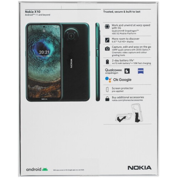 Смартфон Nokia X10 6/128Gb [6,67"/5G/NFC/Cam48+5+2+2/4470mAh/White]