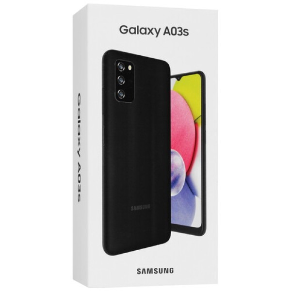 6.5" Смартфон Samsung Galaxy A03s 64 ГБ черный [8x2.3 ГГц, 4 Гб, 2 SIM, TFT, 1600x720, камера 13+2+2 Мп, 4G, GPS, 5000 мА*ч]
