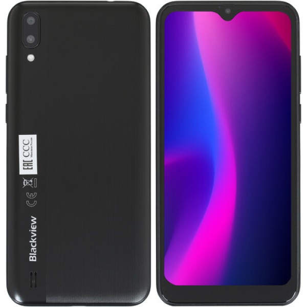 Смартфон Blackview A60 Black 6" 16Gb 4x1.3Ghz/1024Mb/1132x540/IPS/2SIM/3G/8MpxAF+2FF/4080mAh