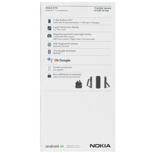 Смартфон Nokia NOKIA G10 4/64Gb [6,5"/LTE/Cam13+2+2/5050mAh/Purple]