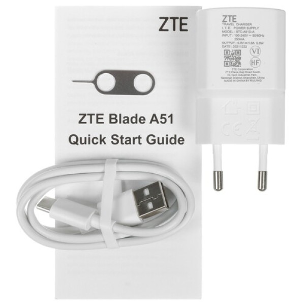 6.52" Смартфон ZTE Blade A51 64 ГБ серый
