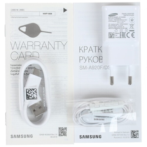 Смартфон Samsung SM-A920F Galaxy A9 (2018) 6.3" 128Gb Blue 8(4x2,2Ghz+4*1,8Ghz)/6144Mb/2220x1080/sAmoled/2SIM/LTE/NFC/Cam24+5+10+8/3800mAh/Android