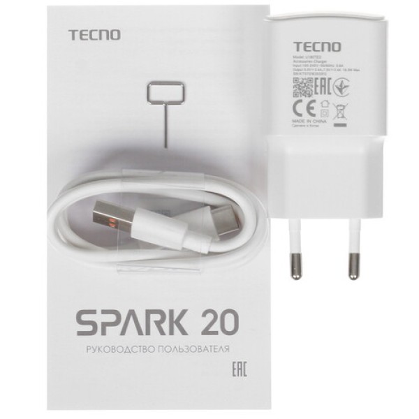 6.56" Смартфон Tecno SPARK 20 128 ГБ белый