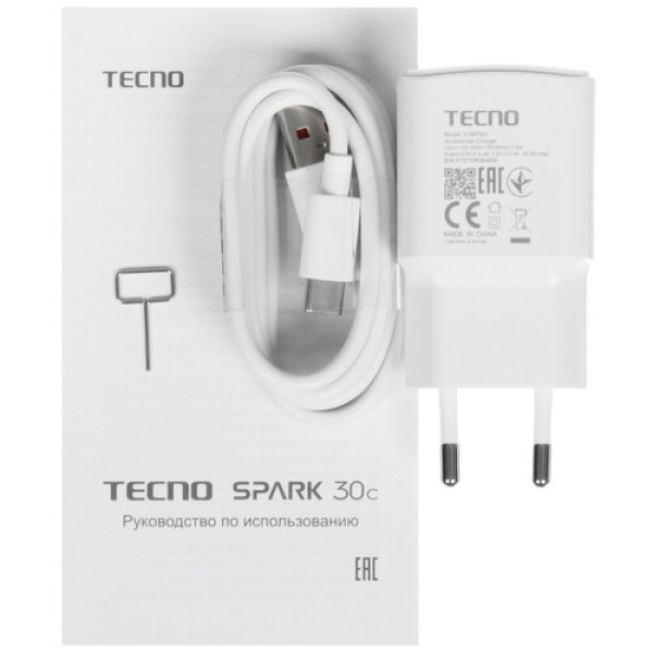 6.67" Смартфон Tecno SPARK 30C 256 ГБ белый