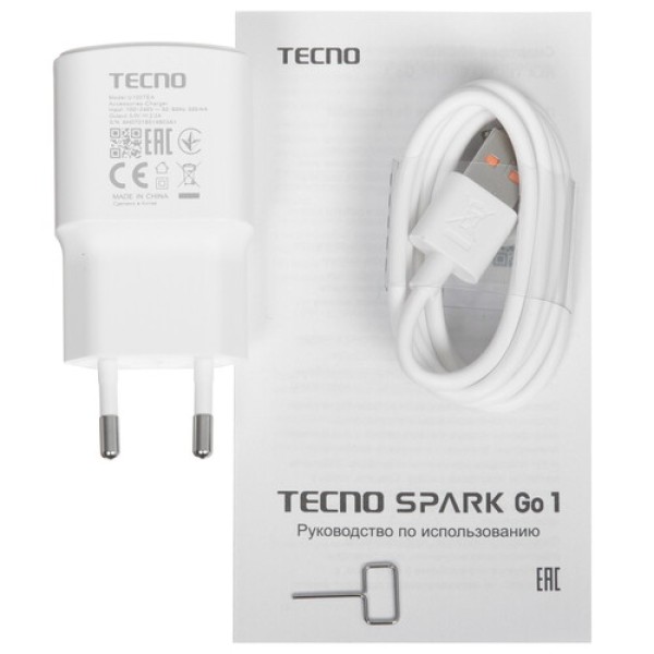 6.67" Смартфон Tecno SPARK GO 1 64 ГБ белый