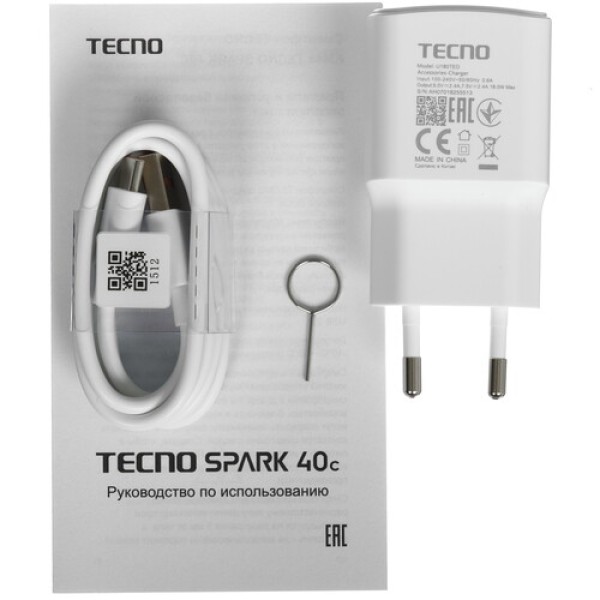 6.67" Смартфон Tecno SPARK 40C 128 ГБ серый