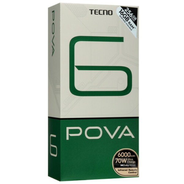 6.8" Смартфон Tecno POVA 6 256 ГБ зеленый