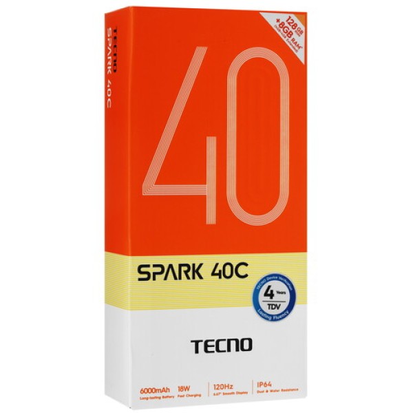 6.67" Смартфон Tecno SPARK 40C 128 ГБ черный