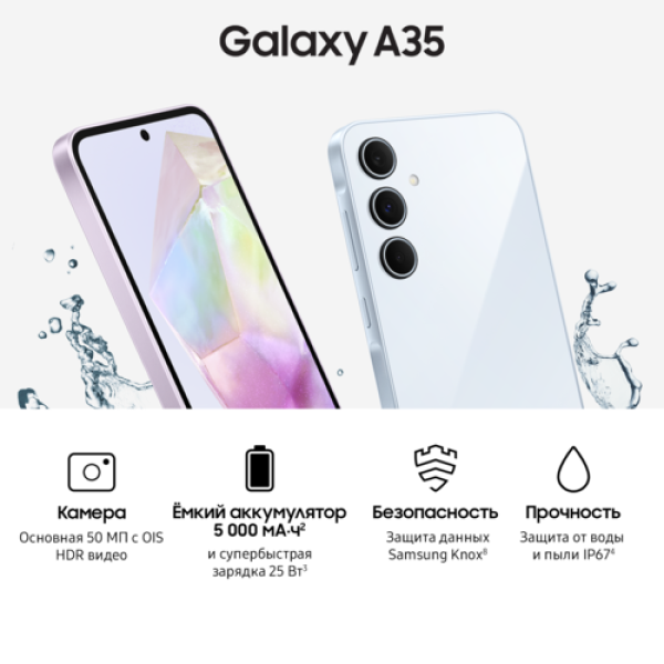 6.6" Смартфон Samsung Galaxy A35 128 ГБ голубой