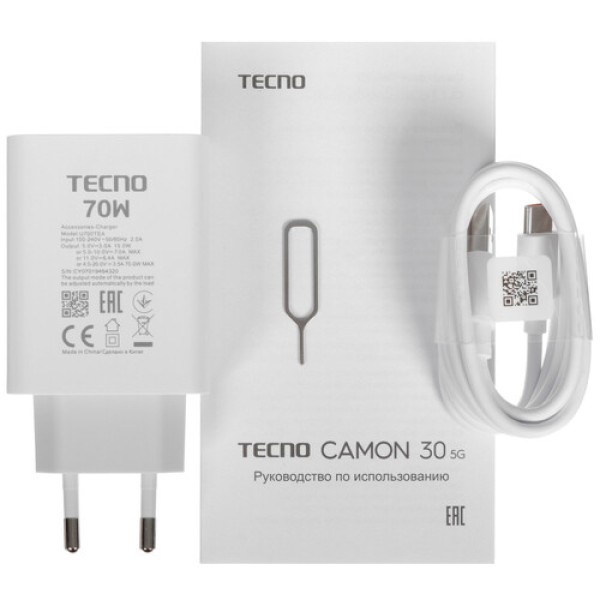 6.8" Смартфон Tecno CAMON 30 5G 256 ГБ черный