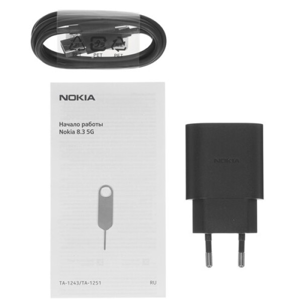 Смартфон Nokia 8.3 6.81" Blue 128Gb 8x2.4Ghz/8Gb/1080x2400/2SIM/LTE/Cam64+12+2+2/4500mAh/Android 10