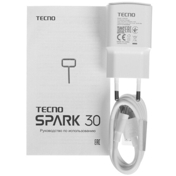 6.78" Смартфон Tecno SPARK 30 4G 256 ГБ зеленый