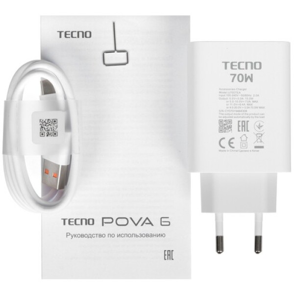 6.8" Смартфон Tecno POVA 6 256 ГБ зеленый