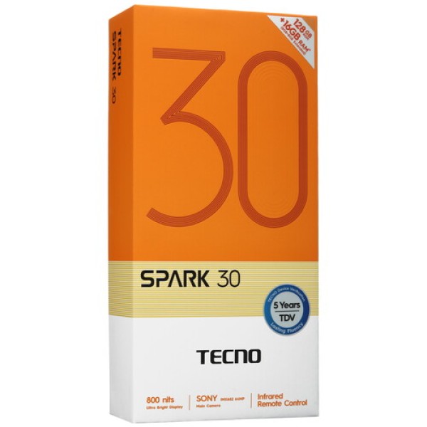 6.78" Смартфон Tecno SPARK 30 4G 256 ГБ черный