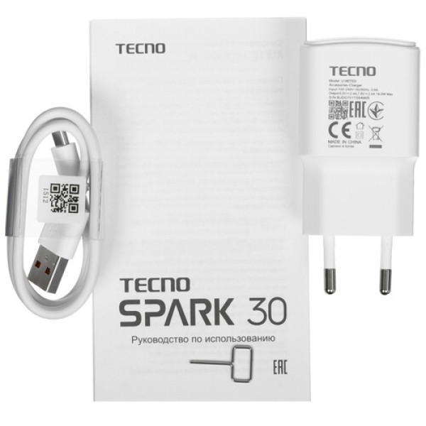 6.78" Смартфон Tecno SPARK 30 4G 128 ГБ черный