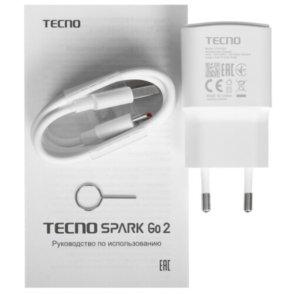 6.67" Смартфон Tecno SPARK GO 2 128 ГБ серый