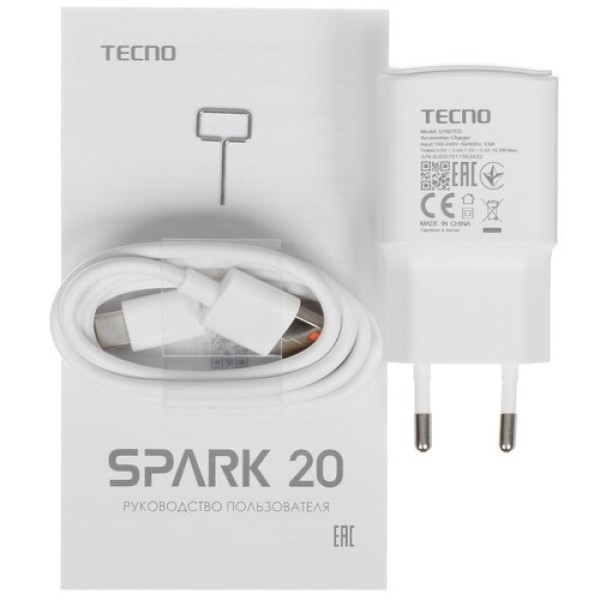 6.56" Смартфон Tecno SPARK 20 128 ГБ черный