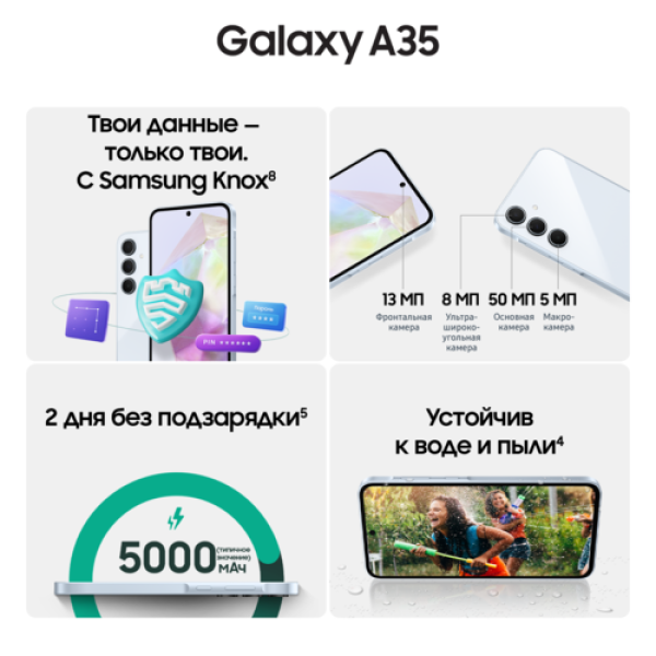 6.6" Смартфон Samsung Galaxy A35 256 ГБ голубой
