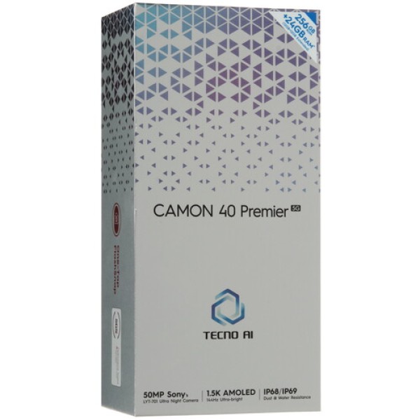 6.67" Смартфон Tecno CAMON 40 Premier 5G 256 ГБ серый
