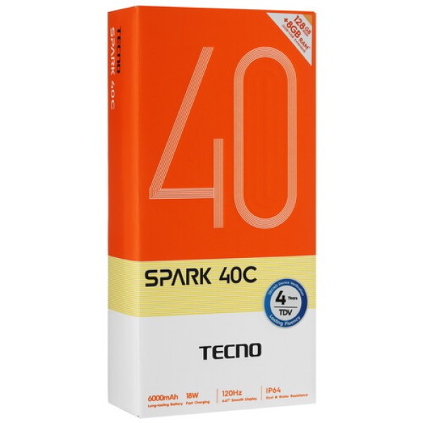 6.67" Смартфон Tecno SPARK 40C 128 ГБ серый