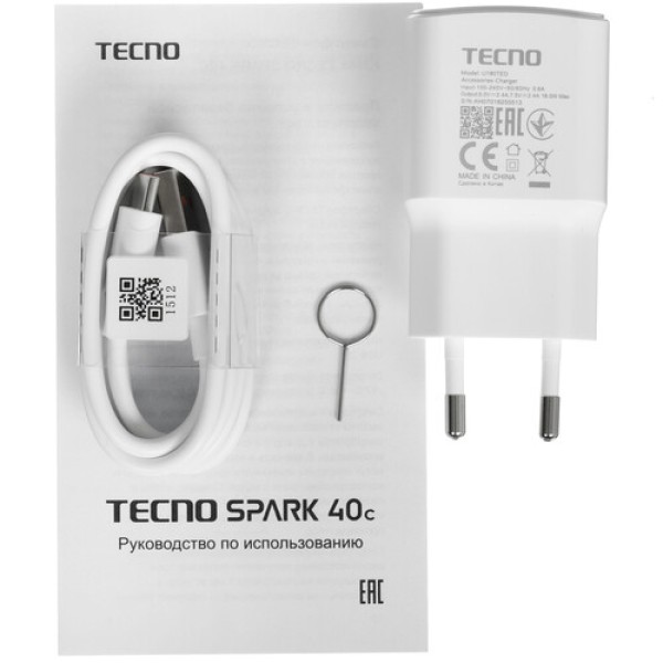 6.67" Смартфон Tecno SPARK 40C 128 ГБ серый