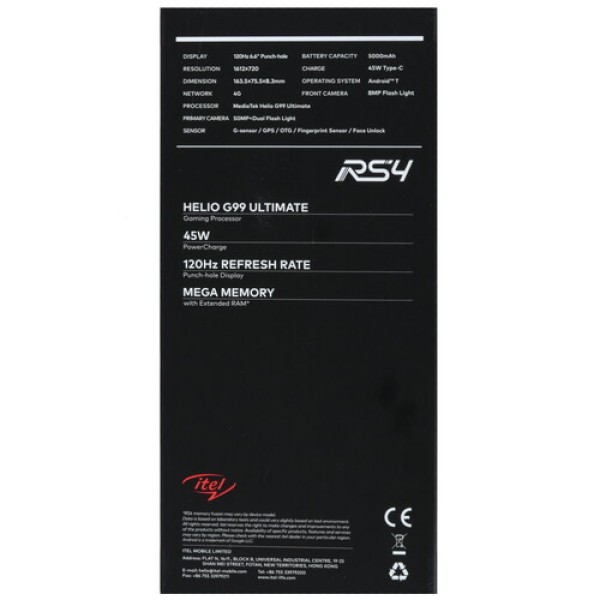 6.6" Смартфон Itel RS4 256 ГБ белый