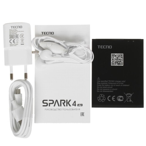 Смартфон Tecno Spark 4 Air 6.088" 32Gb Royal purple MT6761/4x2,0Ghz/2048Mb/1560x720/2SIM/LTE/Cam13+0.8/3000mAh/Android 9