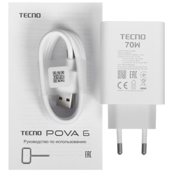 6.8" Смартфон Tecno POVA 6 256 ГБ синий