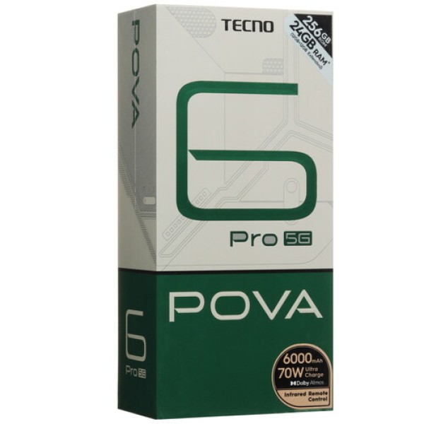 6.8" Смартфон Tecno POVA 6 Pro 5G 256 ГБ серый