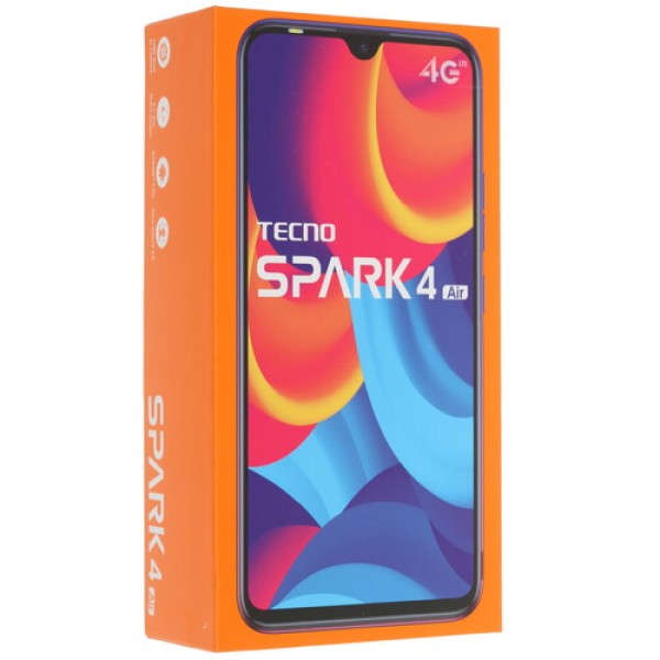 Смартфон Tecno Spark 4 Air 6.088" 32Gb Royal purple MT6761/4x2,0Ghz/2048Mb/1560x720/2SIM/LTE/Cam13+0.8/3000mAh/Android 9