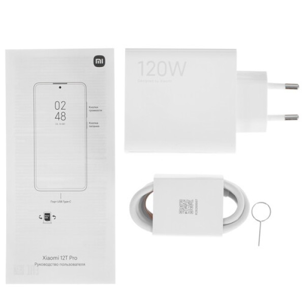 Смартфон Xiaomi 12T Pro 8/128Gb [6.67"/5G/NFC/Cam200Mpx/5000mAh/Lunar Silver]