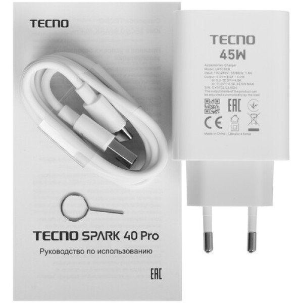 6.78" Смартфон Tecno SPARK 40 Pro 128 ГБ черный