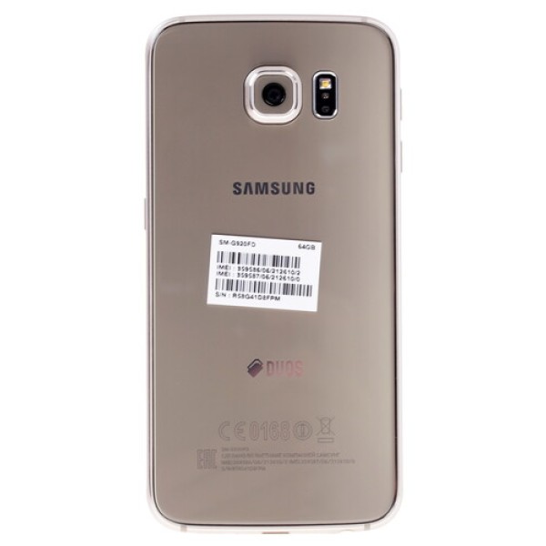 Смартфон Samsung SM-G920 Galaxy S6 5.1" 64Gb Gold 8x1.5Ghz/3072Mb/2560x1440/2SIM/3G/LTE6/GPS/Cam16/2550mAh/Android 5.0