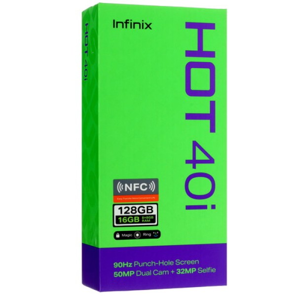 6.56" Смартфон Infinix HOT 40i 128 ГБ черный