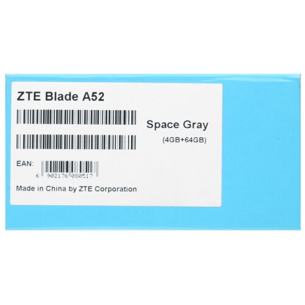 6.52" Смартфон ZTE Blade A52 64 ГБ серый