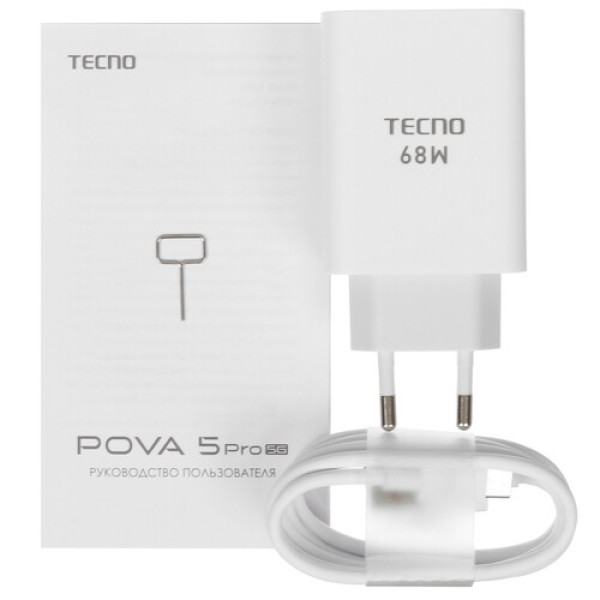 6.8" Смартфон Tecno POVA 5 Pro 5G 256 ГБ серебристый