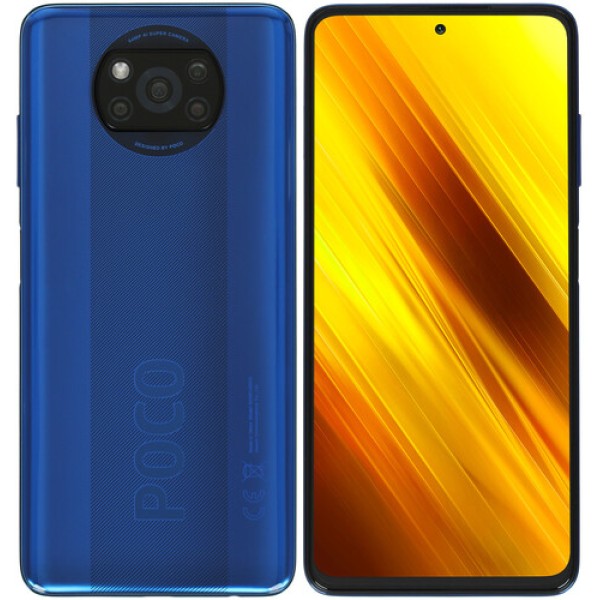Смартфон Poco X3 6/128Gb [6,67"/LTE/NFC/Cam64Mpx/5160mAh/Blue]